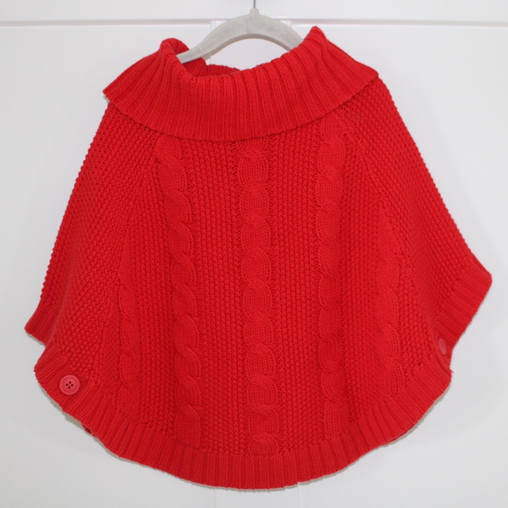 Carter's Bright Red Knit Poncho